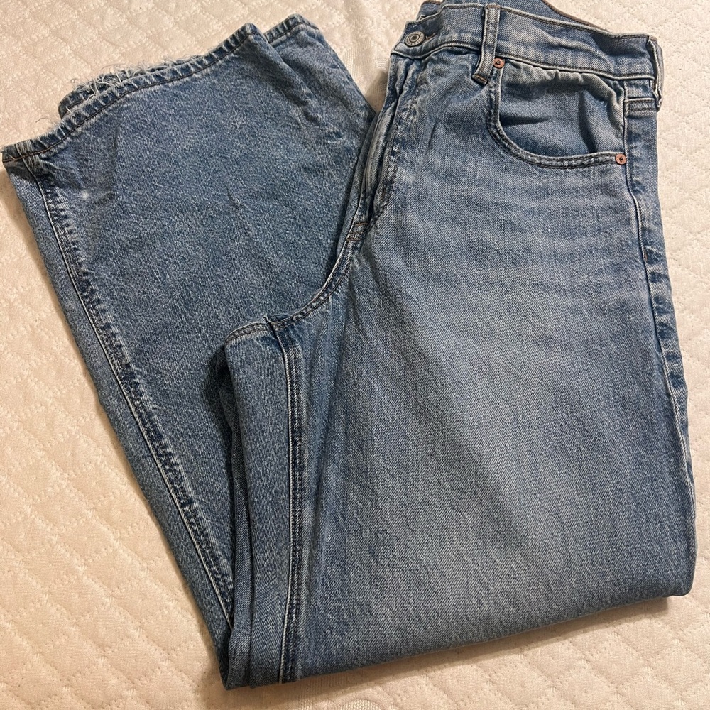 American Eagle Outfitters High Rise Women Jeans - Light Blue stovepipe straight